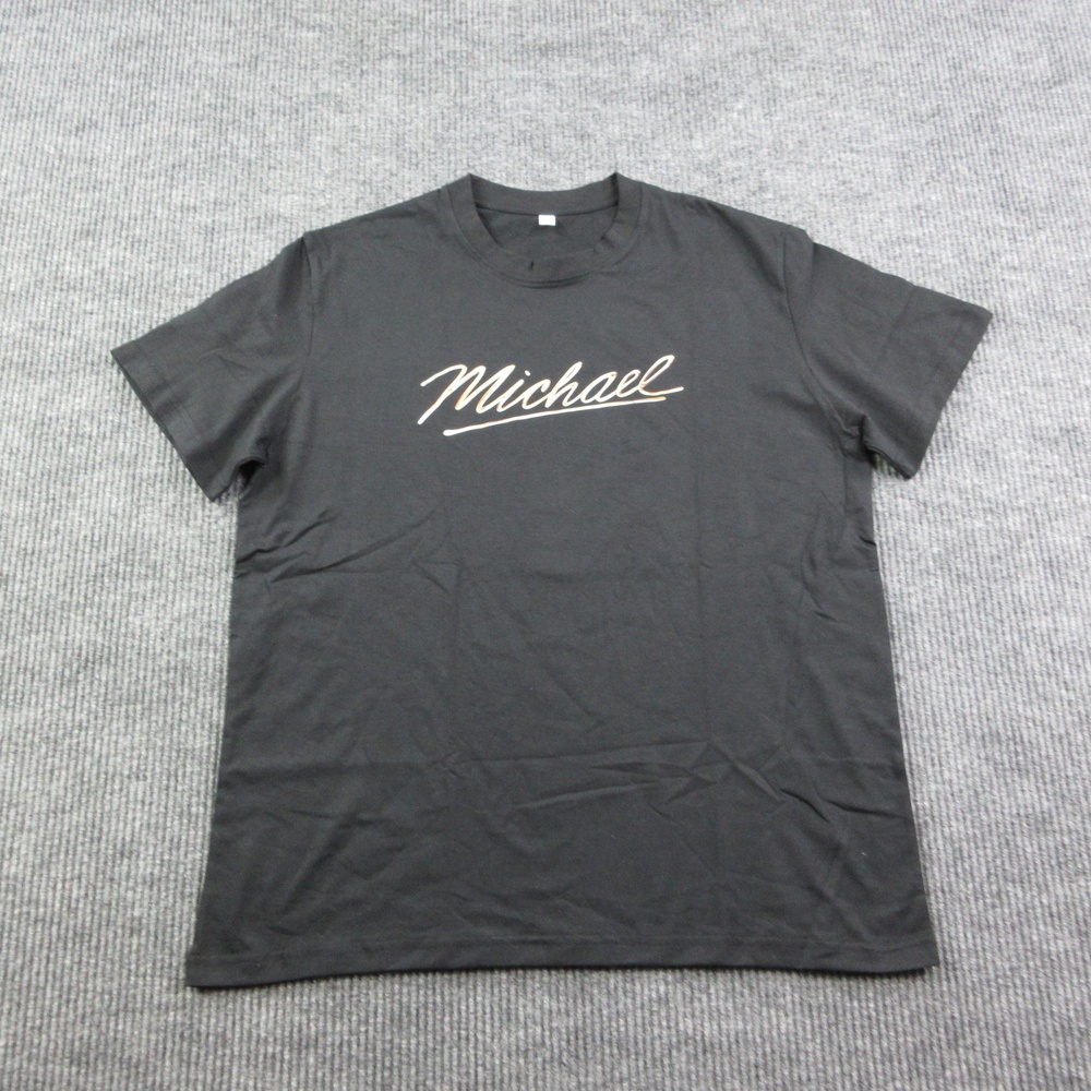 Michael Shirt Mens XL Black Crew Neck Cotton Graphic Print Tee